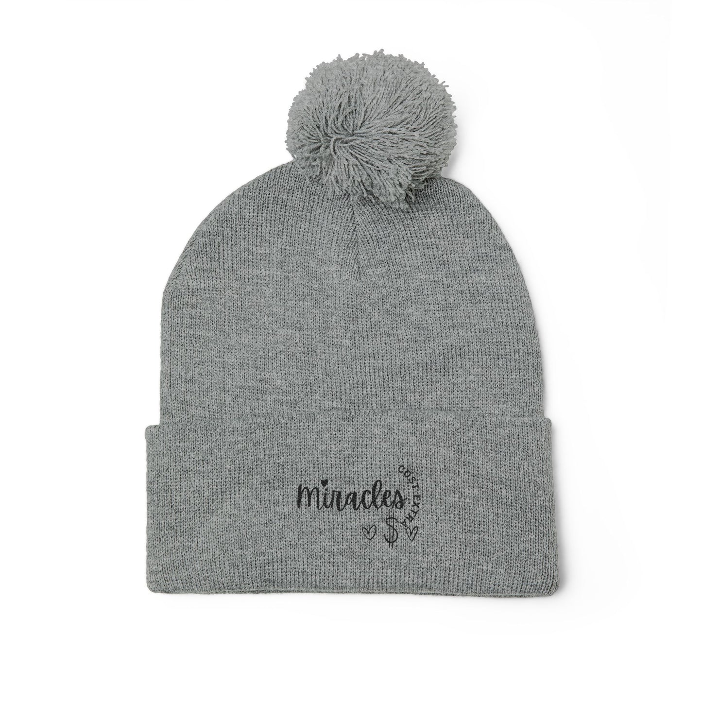 Cozy Pom-Pom Knit Cap | Embroidered Gift for Winter, Holiday, Christmas, Beanie for Him/Her, Cute Warm Accessory