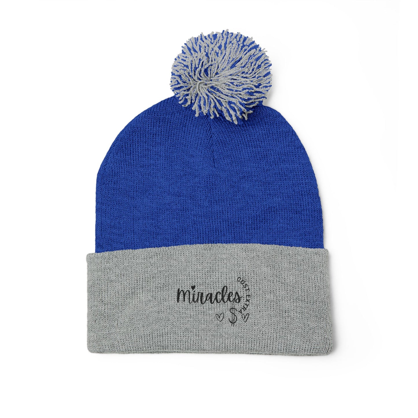 Cozy Pom-Pom Knit Cap | Embroidered Gift for Winter, Holiday, Christmas, Beanie for Him/Her, Cute Warm Accessory
