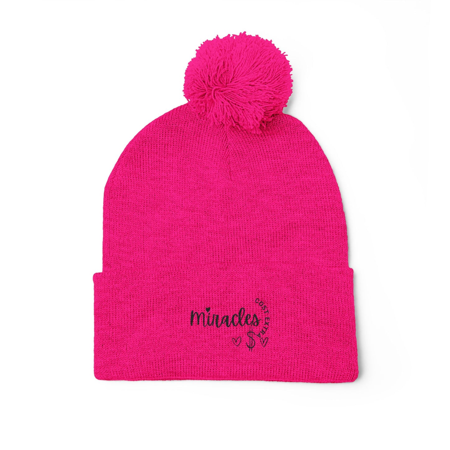 Cozy Pom-Pom Knit Cap | Embroidered Gift for Winter, Holiday, Christmas, Beanie for Him/Her, Cute Warm Accessory